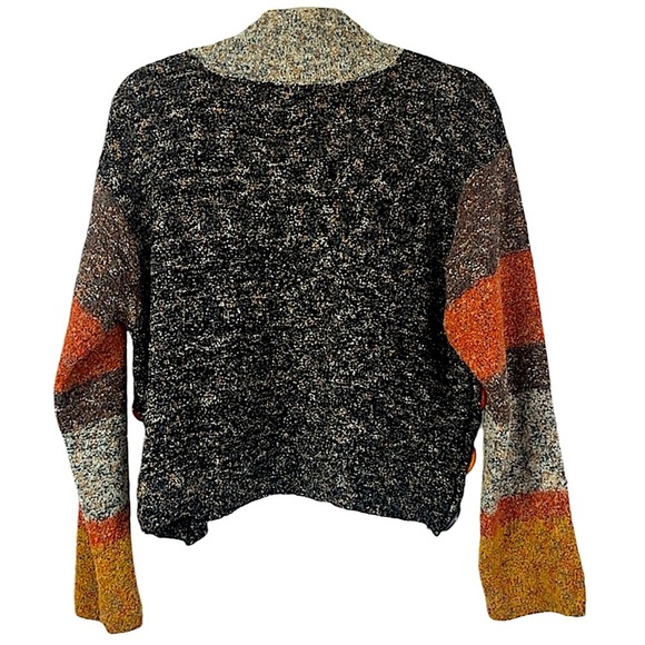 Marisa Studio popover multi color sweater Sz L textured Autumn colors - Picture 2 of 7